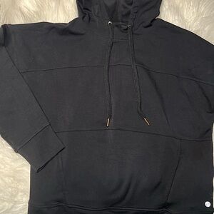 APANA YOGA Black Hooded Workout Sweatshirt. Size Small